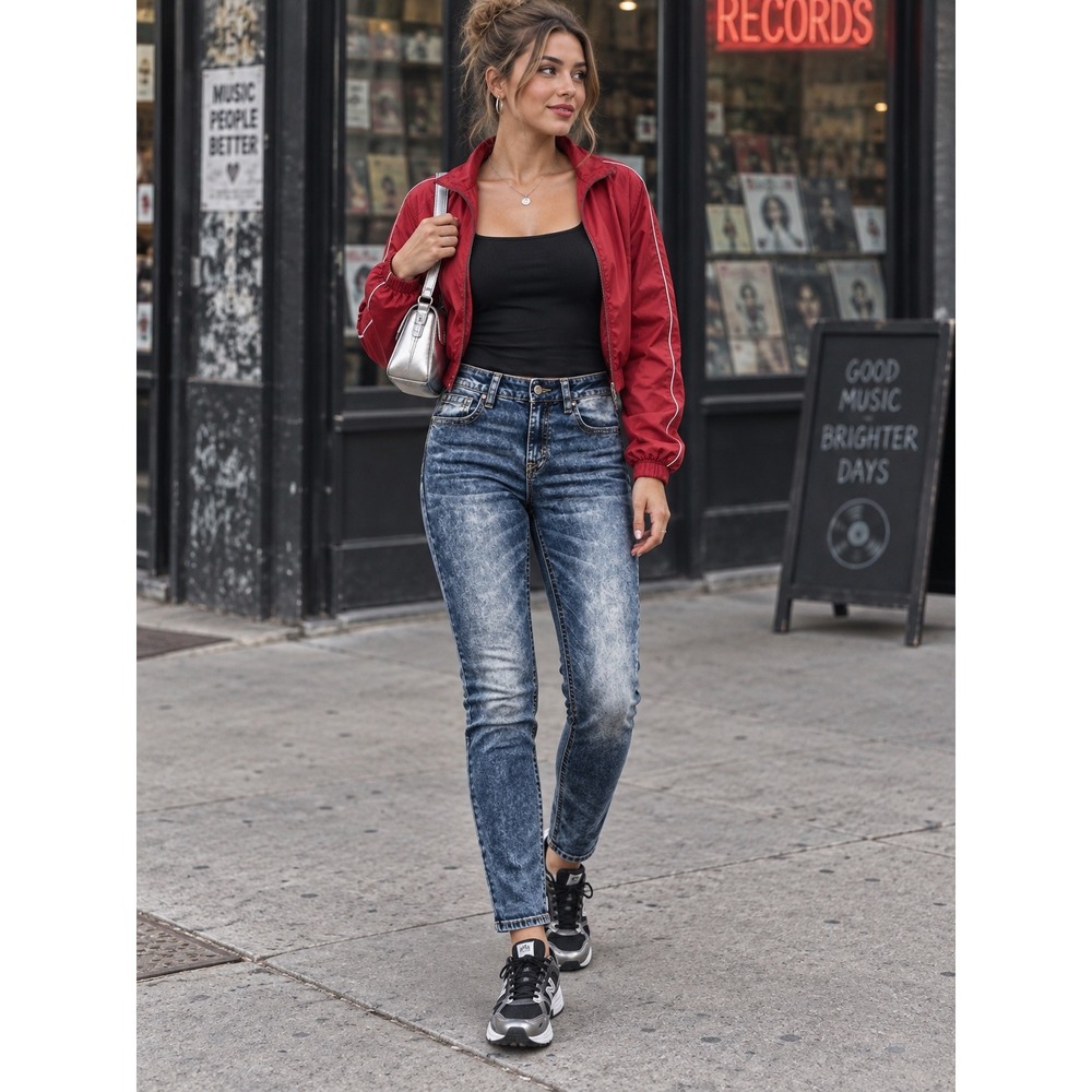 Miss Me Signature Skinny Jeans 33 Blue Acid Wash Mid Rise Denim P149 - Picture 8 of 9